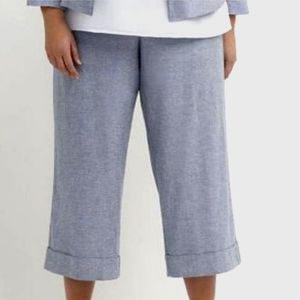 Lane Bryant Crop Pant Linen Pale Blue NWT
